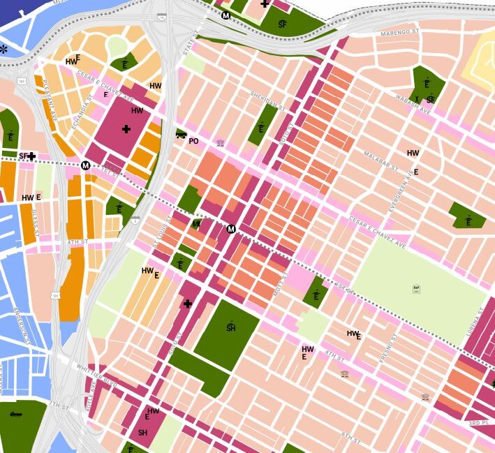 Draft of Boyle Heights Land Use map 2020 Community Update
